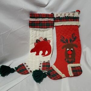 Handmade Original Design By Gingerbread House Xmad Stockings Lot Of 2 Vintage